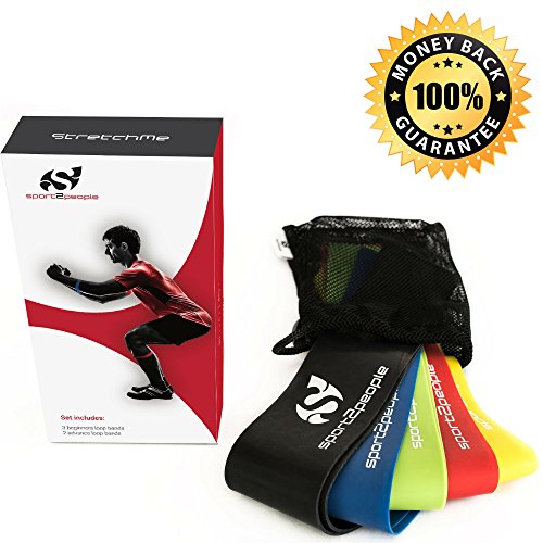 Sport2People Fitnessbändern Loop Set für physikalische Therapie. Elastikband für Sport, Bewegung, Fitness. Resistance bands aus Naturlatex. Trainingsband zum Dehnen und anstrengende Krafttraining - 3