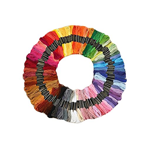 Saflyse 100x8m Stickgarn Sticktwist Nähgarne 100 verschiedenen Farben für Basteln ,Freundschaftsbänder etc - 2
