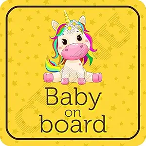 KREEPO Baby On Board Kids Safety Warning Sticker for Driver, Safety Caution Sign Stickers CV-29