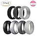 Produktbild Silicone Rings 7 PCS dünner dauerhafter bequemer antibakterieller Gummiring Paar Ring breiter schmaler Art 8mm Silikon Glitter Ring im Freien