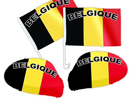 Download Kit tifoso a 4 PZ (2 bandierine per la macchina + 2 coperture per gli specchietti retrovisori) accessorio per tifosi di belgio belgo mondiali europei coppa calcio estate festa Download Kit tifoso a 4 PZ (2 bandierine per la macchina + 2 coperture per gli specchietti retrovisori) accessorio per tifosi di belgio belgo mondiali europei coppa calcio estate festa