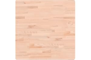 ‎VIDAXL vidaXL Tischplatte, Quadratisch Holzplatte mit 4 abgerundeten Ecken, Holztischplatte Ersatzplatte für Couchtisch, Massivholztischplatte Platte, 70x70x1,5 cm Massivholz Buche