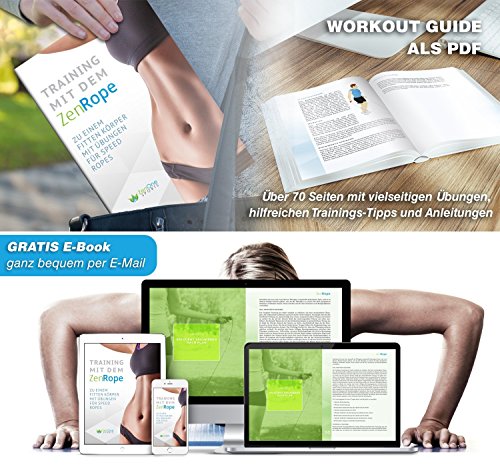ZenRope – Speed Rope Springseil Sport mit GRATIS E-BOOK | Extra-Stahlseil, Tasche & Einstiegsguide - 7