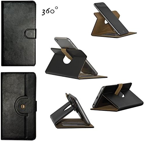 Synthetic Leather Smartphone Book Cover Wallet Case With Card Holder For Cat S61 - Black 3