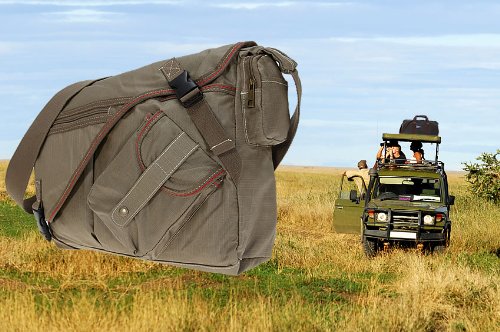 ELEPHANT Kuriertasche SAHARA Canvas Tasche Laptopfach 39×28 cm Schultertasche - 6