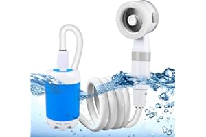 Vigoday Portable Electric Shower- Rechargeable Outdoor Shower Head Sprayer, Pumps Water from Bucket, Perfect for Camping, Hiking, Travel, Car Washing & Pet Cleaning