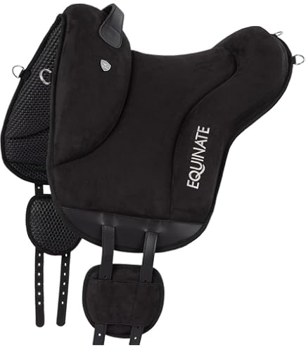 Paard Bareback Pad 19 Mm - Met Handvat, Schuimvulling En Suède Bekleding Voor Comfortabel Rijden (Pony, Kobaltblauw