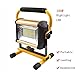 Produktbild Mettime 100W Tragbare LED Flutlicht Halogenstrahler Baustrahler Arbeitsleuchten Taschenlampen 360° Drehbar Außenleuchten,IP65,Weiß + rot und blau platzen Blitz,für Camping Fischen Wandern , Keine Batterie