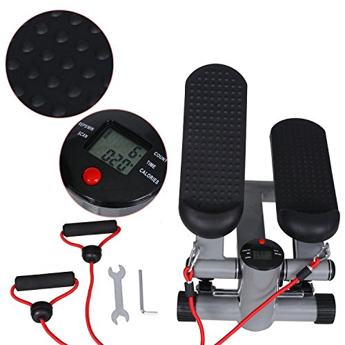 GEESENSS Stepper Exercise Machine Unisex Twisting Stair Climbers with Resistance Bands and Digital Display