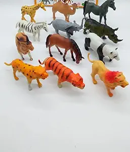 Forever Kidzz Big Size Animal Toy Figure Heavy realisitic 15 cm Large Set of 12 for Kids