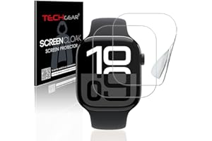 TECHGEAR 2-pak ochraniaczy ekranu do Apple Watch Series 10 46 mm (2024) [edycja Screen Cloak] [pełne pokrycie ekranu] [HD] [wzmocniony] [bez pęcherzyków] ochraniacz ekranu EPU