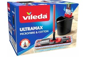 Vileda UltraMax mikrofiber och bomull, komplett uppsättning mopp- och hinkar