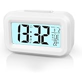 Vicloon Digital Alarm Clock, Bedside Clock, 12/24 Hour Alarm Clock with LCD Backlight, Smart Digital Alarm Clock for Bedroom,