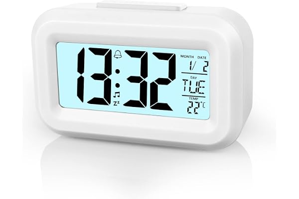 Vicloon Digital väckarklocka, sängbord, LED-displayklockor med justerbar snooze 12/24 timmar, temperatur, datum, timer, ljusk