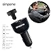 Price comparison product image Simpome 2 in 1 USB Car Charger with Wireless Bluetooth Earbud, Quick Charge 3.0 Hands-free Bluetooth Earphone Auto Charger Adapter Kit, Stereo Bluetooth V4.0 Headphone with Mic,Black