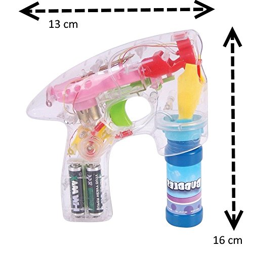 4 Stück Bubble Gun SET Seifenblasenpistole Mit 4 LED und Sound Hochzeit Seifenblasenmaschine Pistole Seifenblasenflüssigkeit - 4