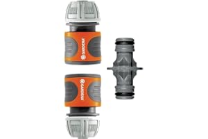 Gardena kopplingssats: Slangkoppling för förlängning av slangar 13 mm (1/2 tum) och 15 mm (5/8 tum), även vid högt tryck, enkel montering (18283-20)