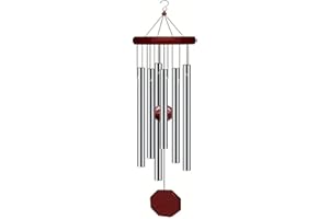GOBFAR Campanelli a vento con campanelli musicali,Tubi in Alluminio Campane a Vento,Silver Chimes of Mercury Windchime,Sonaglio a Vento Metallo,artigianato con pendolo per uso esterno,per Giardino, Cortile