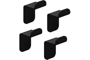 WEISSENSTEIN Set ganci da parete adesivi – Appendini porta asciugamano in acciaio inox neri – Ganci muro senza foratura