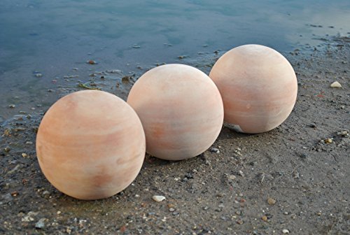 Kugel,Terracotta,hell,12cm,Handarbeit,3er Pack - 2