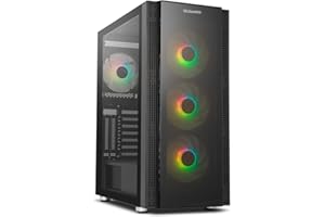 NOX Xtreme Products Hummer Horus - Semitorre E-ATX, M-ATX, Panel Lateral y Frontal de Cristal Templado, 4 Ventiladores ARGB 120 mm incluidos, Control RGB, Color Negro