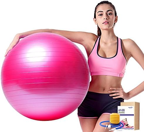 Super Strong Bearing Force Yoga Ball Pilates Plus Thick Explosion-proof Fitness Ball Safety and Environmental Protection Pregnant Women Childbirth Ball Very High Grade Anti-burst / Load Tested / Eco friendly - No phthalates / Anti slip for Home ( Color : Pink 75 cm )