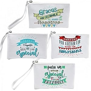 Portatodo «GRACIAS POR VENIR» (Precio Unitario) – Porta todo, Cartera, Carteras para Detalles de Bodas, Bautizos y Comuniones Originales con Frases. Baratas, Comprar Monederos Bodas