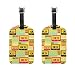Produktbild COOSUN Retro Pop-Audio-Kassetten-Muster Kofferanhänger Reise Labels Tag-Namenskartenhalter für Gepäck Koffer Tasche Rucksäcke, 2 PCS Mittel mehrfarbig