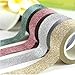 Produktbild Christmas Glitter / Washi Tape 5m Roll, 15mm Wide, Sticky Backed, Gold, Silver, Green, Red, Self Adhesive, Gift Wrapping, Crafts by Anycraft-UK