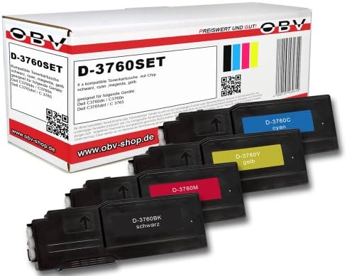 Compatible Toner for Dell C3760/c3765 Set: schwarz, cyan, magenta, gelb