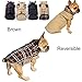 Produktbild Haustier Hund Plaid Jacke Hoodie Mantel Pullover Schneefest Kleidung Herbst Winter Kleidung Warm Gepolsterte Wendeauflage Apparel Weste Kleidung Hunde mantel Brustschutz für Hunde (L,Braun)