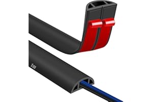 JAHOMFAI Kabelkanal Selbstklebend Boden Kabelbrücke 1M Fussboden Kabelkanal Flexibler PVC Bodenkabelschutz, Kabelabdeckung zum Büro, Konzert usw, Kabelschutz und Verhinderung von Stolperfallen