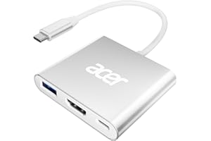 acer 3 en 1 Adaptador HDMI USB C, Adaptador Multipuerto Tipo C, con Puerto USB 3.0 de 5 Gbps, Puerto HDMI 4K@30Hz y Carga PD 100W para Teléfonos USB C, Tabletas, MacBook Pro