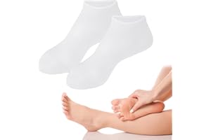 YCYATS Damen Silikonsocken für füße, Damen Fuß-Spa Pediküre Silikon Socken, Anti-Rutsch Weiche Moisturizing Silikonsocken für Füße (1 Paar weiß)