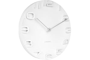 Karlsson KA5311WH Zegar ścienny On The Edge, biały ze wskazówkami, chrom, Ø 42 cm