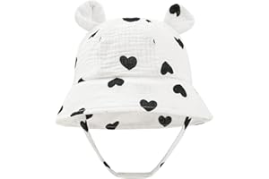 LIUPUUDLY Bambino Cappello da Sole Carino Berretto in Cotone Protezione Solare Cappellino Berretto da Pescatore da Spiaggia Bucket Hat