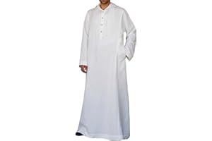 KAMEIMEI Muslimische Robe Herren Einfarbig muslimisches Kleid Islamischen Dubai Männer-Muslimische Kleider Ethnische Maxikleid Ramadan Roben Taiji Kleidung