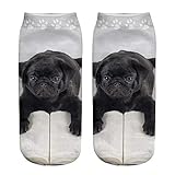 iHENGH Vorweihnachtliche Karnevalsaktion Bequem Lässig Mode lustige Unisex Kurze socken 3D Hund gedruckt fußkettchen socken Casual socken