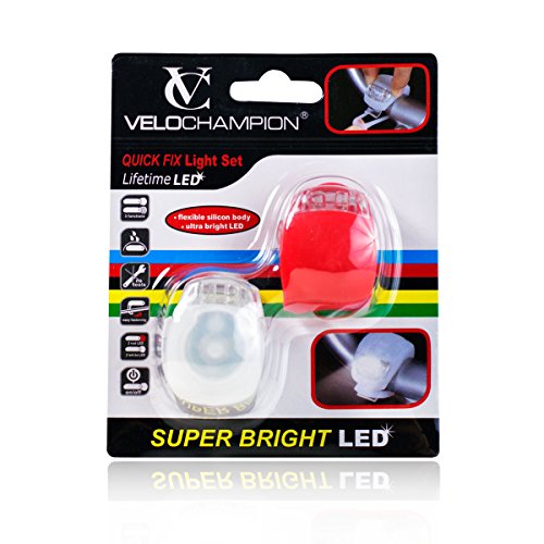 VeloChampion Quick Fix Bike Light Set – Front and Rear Silicone Lights - 3