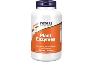Now Foods, Plant Enzymes (enzimi vegetali), miscela di enzimi, 240 capsule Vegane, Testato in Laboratorio, Senza Glutine, Senza Soia, Vegetariano