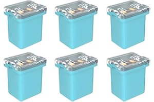 Gebildet Lot de 6 fusibles Assortis en Forme de boîte Jcase 12 V-24 V pour camions, Voitures et SUV, Bateau (20 A)