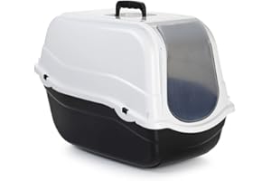 Beeztees Romeo Bac à Litière pour Chat Noir/Blanc 54 x 33 x 42 cm