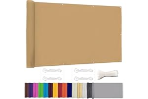 Lingle888 Privacy Screen for Backyard Deck Patio Balcony Fence Porch Sun Shade PVC UV Protection Sun Wind 8 Days Delivered 14 Colors 20 Sizes 420D(Khaki,0.9x3m)