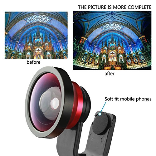 BlueBeachÂ® 3 in 1 Lenti Kit Universale Clip On Obiettivo Cellulari Lente Fisheye 180 Gradi + 10x Lente Macro + 0.4x Lente Grandangolo per iPhone / Samsung / LG / HTC / Huawei / Sony / Motorola Smartphones