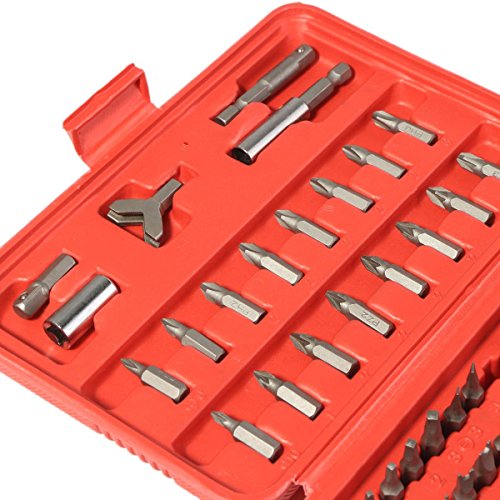 Fortag 100 tlg Bit- Set Schraubendreher Bit Torx Ratchet Sicherheit Manipulationssicher Schraubendreher-Set Ratschen-Schraubendrehe Schrauberbit- und Ratschen-Set Sternschraubendreher Set Mit Aufbewahrungsbox - 4