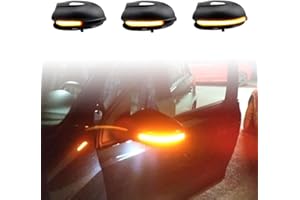 MKptopia 2 pezzi Segnale dinamico a LED sequenziale per specchietto laterale Compatibile con VW Golf MK6 Compatibile con GTI 6 R Line VI R20 Tou-ran con fori
