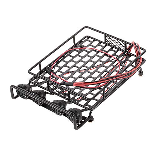 Preisvergleich Produktbild Jamicy Dachgepäckträger, LED Licht Fernbedienung, kletterndes Auto für scx10 90046 Trx4