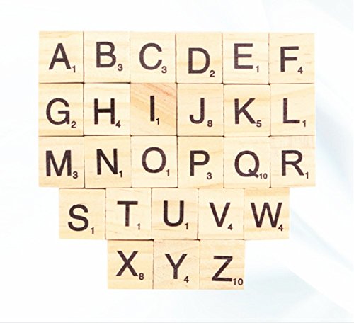 Dosige 100 Holz-Alphabet Scrabblefliesen Buchstaben Holz Scrabble Und Zahlen Buchstaben Alphabet Scrabbles Crafts Für Das Kunsthandwerk (groß- und Kleinbuchstaben gemischt) - 5
