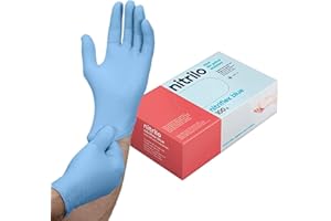 ABD 100 Guantes Nitrilo Desechables Talla XS (Caja de 100 uds), Guantes Nitrilo Azul, (LATEX FREE) Certificados CE conforme a la norma EN455 guantes de alimentos (Talla XS, Azul)
