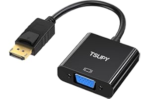 TSUPY Adattatore Displayport a VGA, Convertitore DP Maschio a VGA Femmina 1080P 60Hz per Desktop, Laptop, Proiettori, Monitor